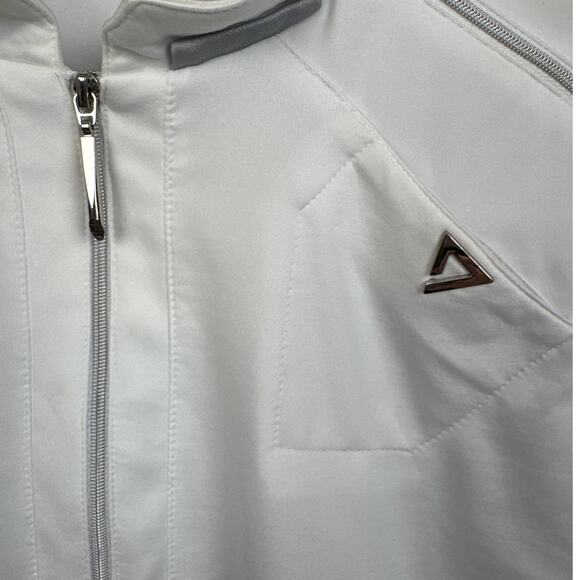 Jamie Sadock Women's Golf Shirt White Silver Hardware Loose Fit Size XL Athlete - Picture 6 of 9